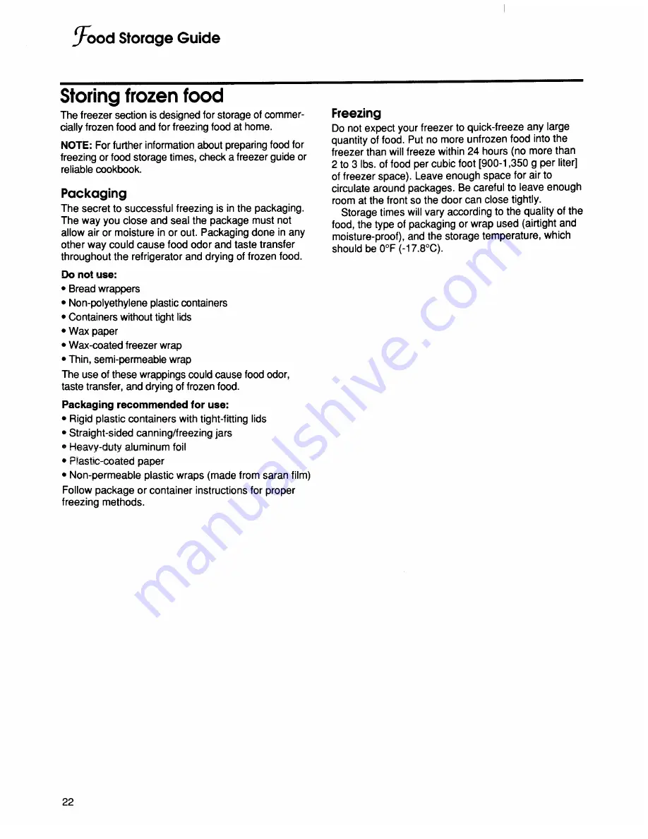 KitchenAid KSSS36M Use & Care Manual Download Page 22