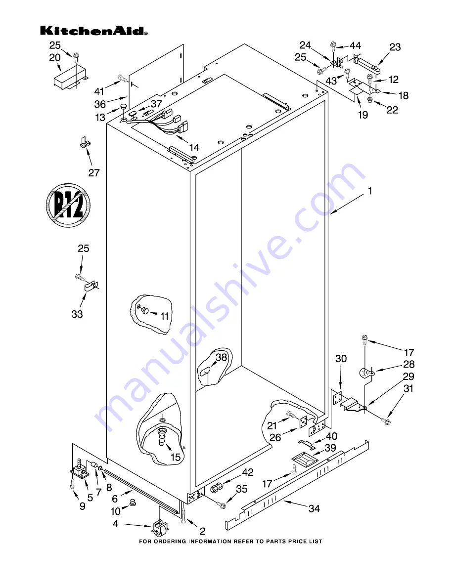 KitchenAid KSSS36QDW03 Parts List Download Page 1