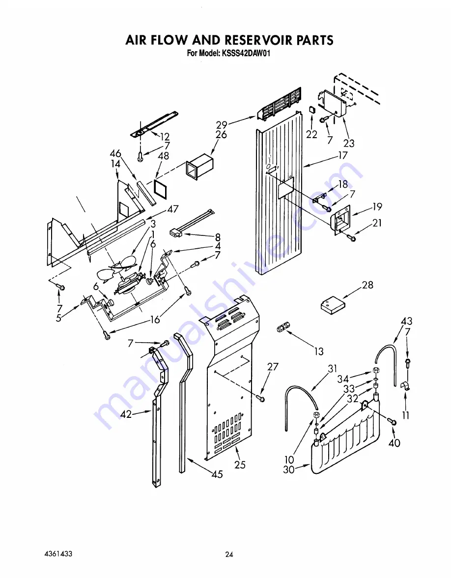 KitchenAid KSSS42DAW01 Parts List Download Page 31