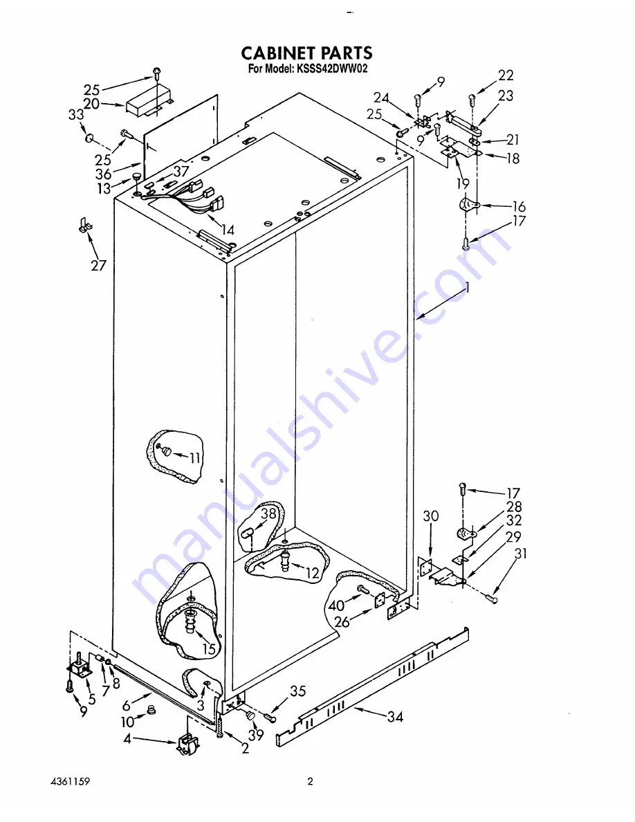 KitchenAid KSSS42DWW02 Parts List Download Page 2