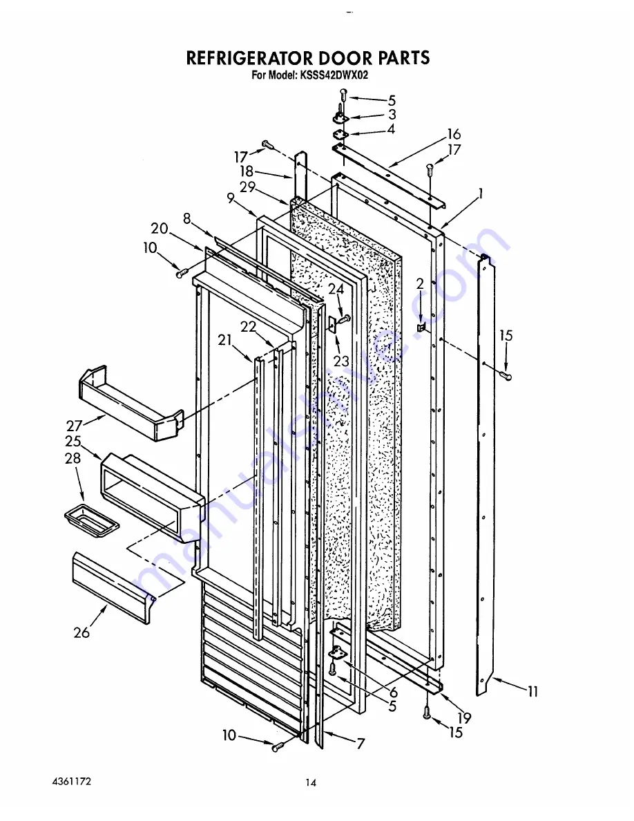 KitchenAid KSSS42DWX02 Parts List Download Page 20