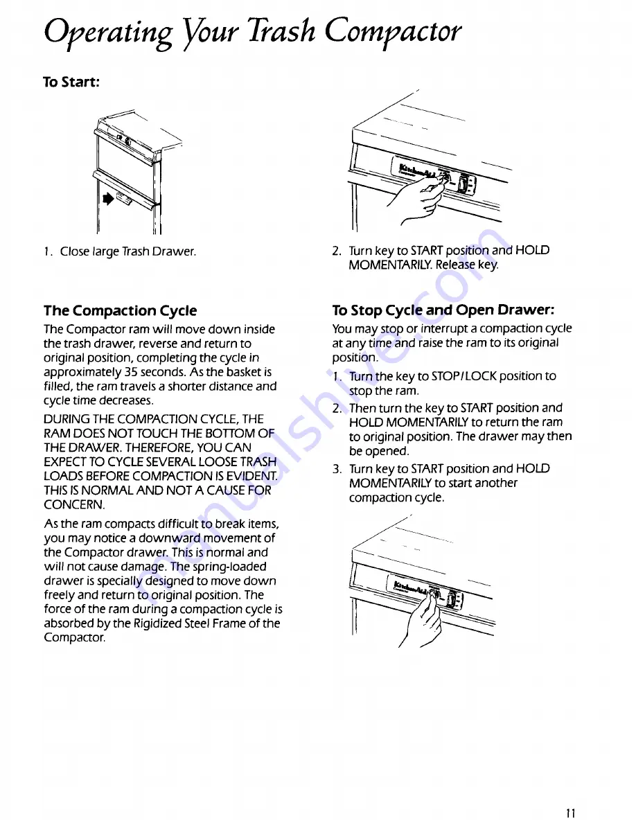 KitchenAid KUCS181T Use And Care Manual Download Page 11