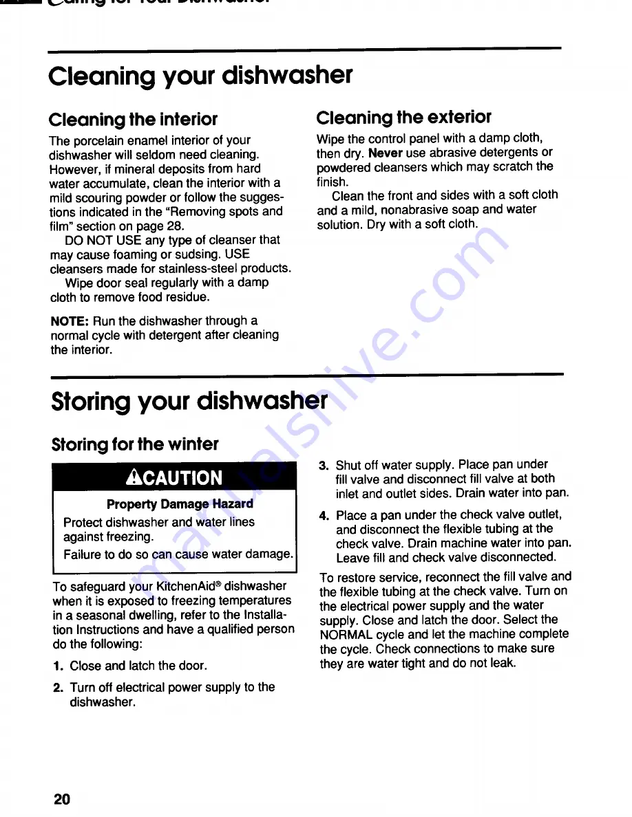 KitchenAid KUD1230B Use And Care Manual Download Page 20