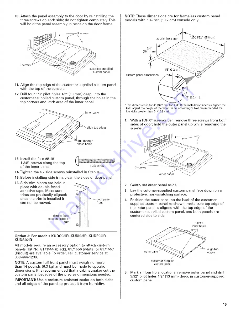 KitchenAid KUDC021R Installation Instructions Manual Download Page 15