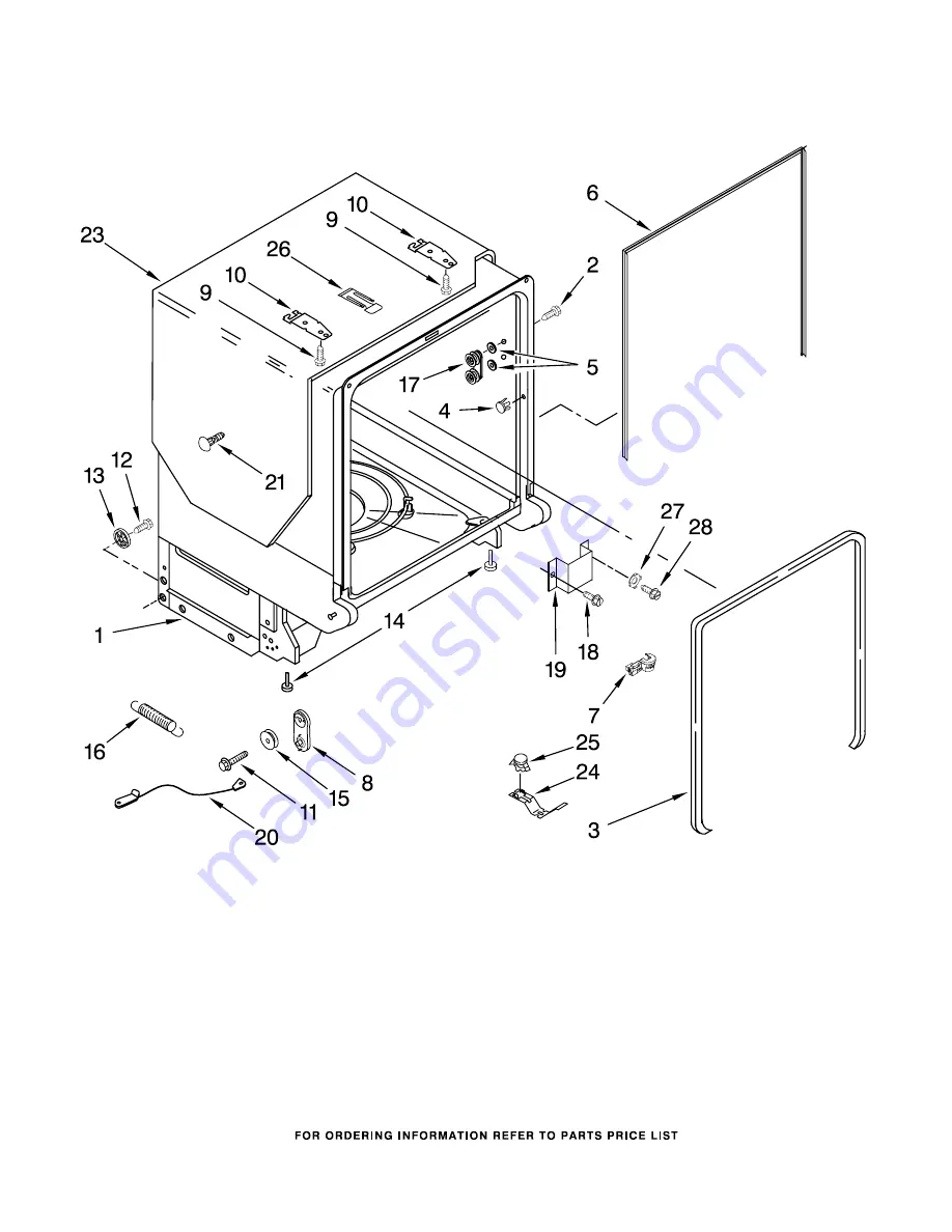 KitchenAid KUDC03ITBL2 Parts List Download Page 7