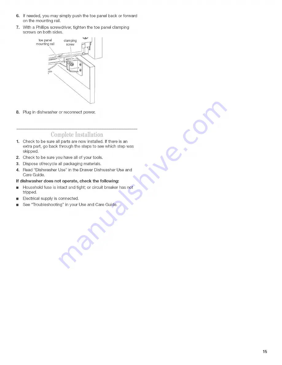 KitchenAid KUDD01DPPA0 Скачать руководство пользователя страница 15