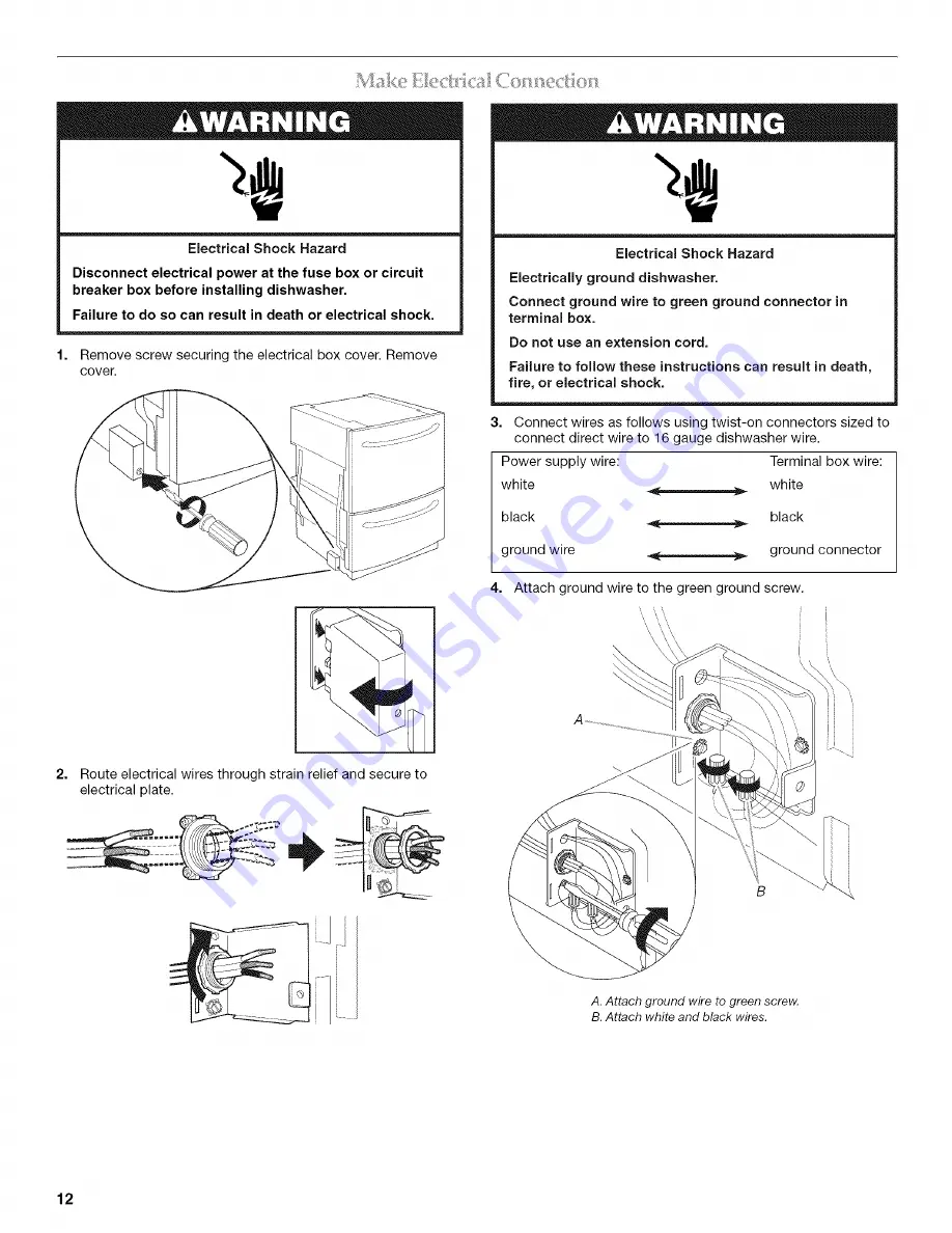 KitchenAid KUDD03DTBL10 Installation Instructions Manual Download Page 12