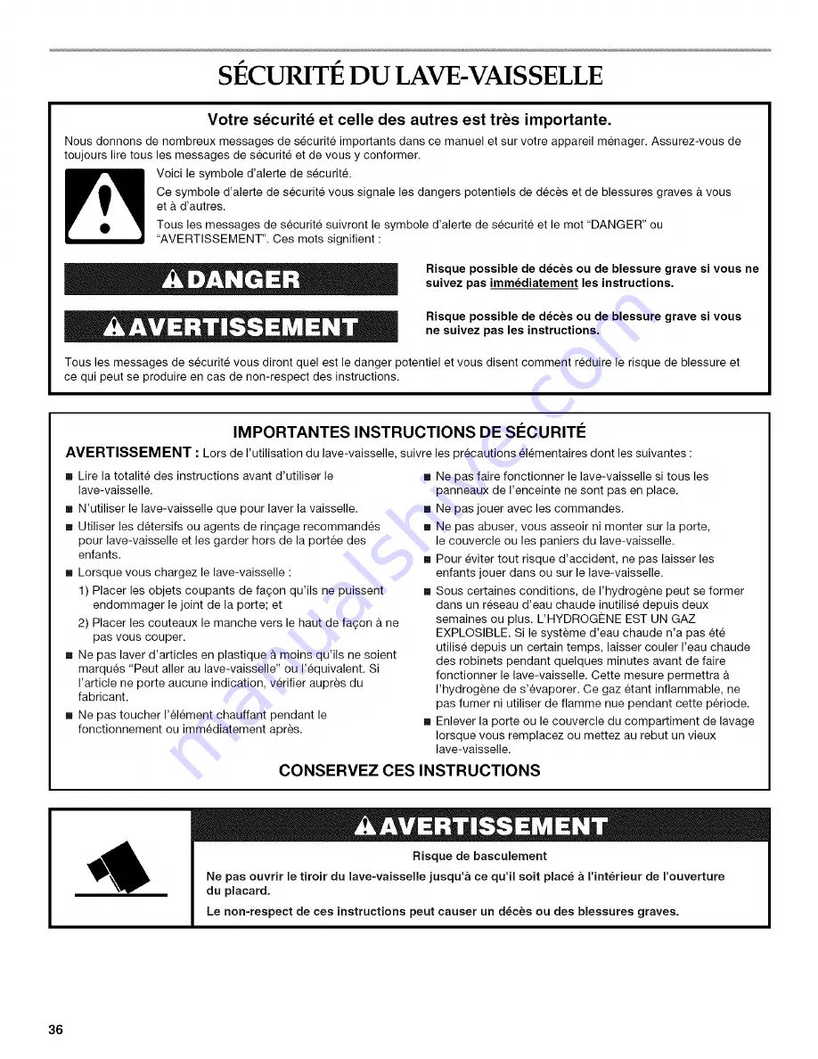 KitchenAid KUDD03DTBL10 Installation Instructions Manual Download Page 36