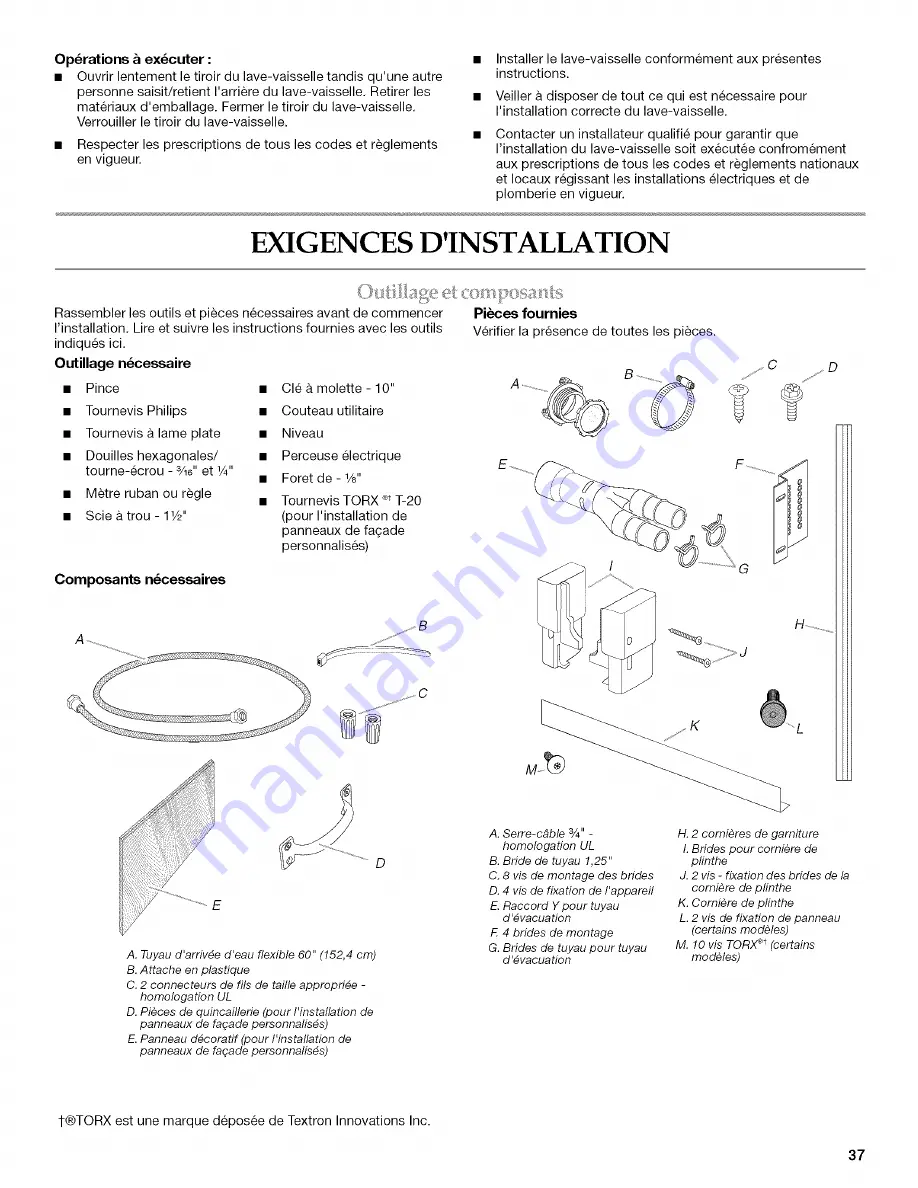 KitchenAid KUDD03DTBL10 Скачать руководство пользователя страница 37