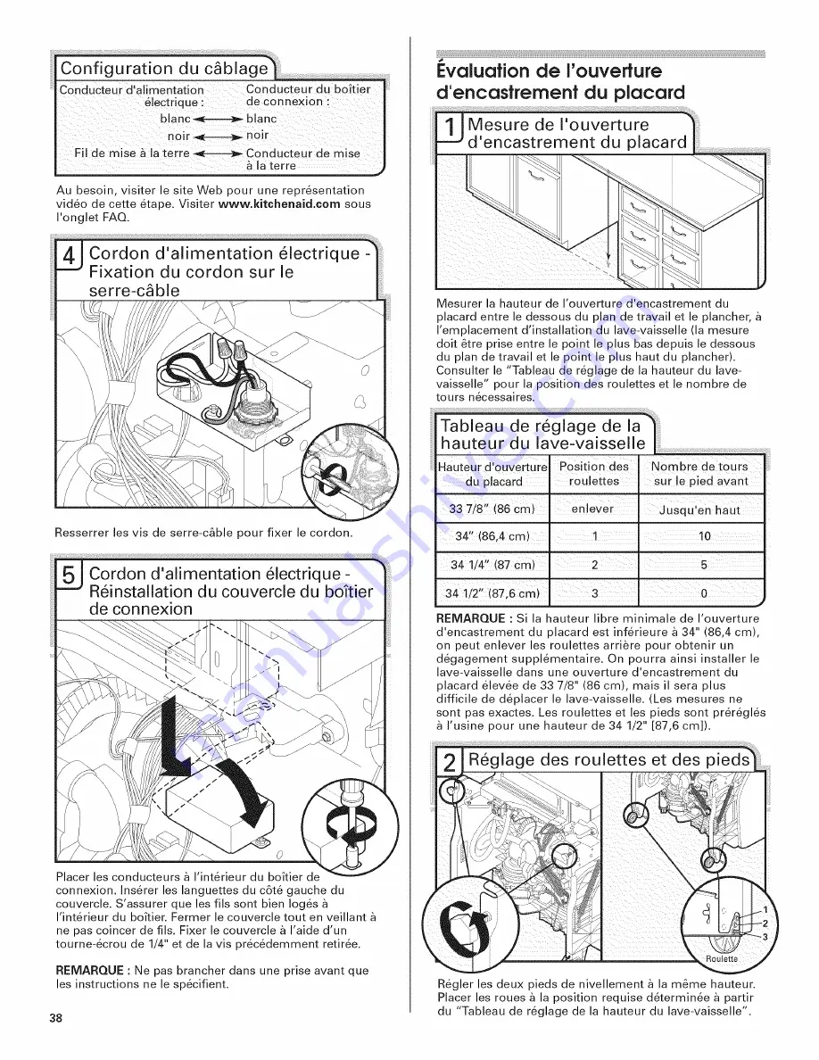 KitchenAid KUDE40CV Installation Instructions Manual Download Page 38