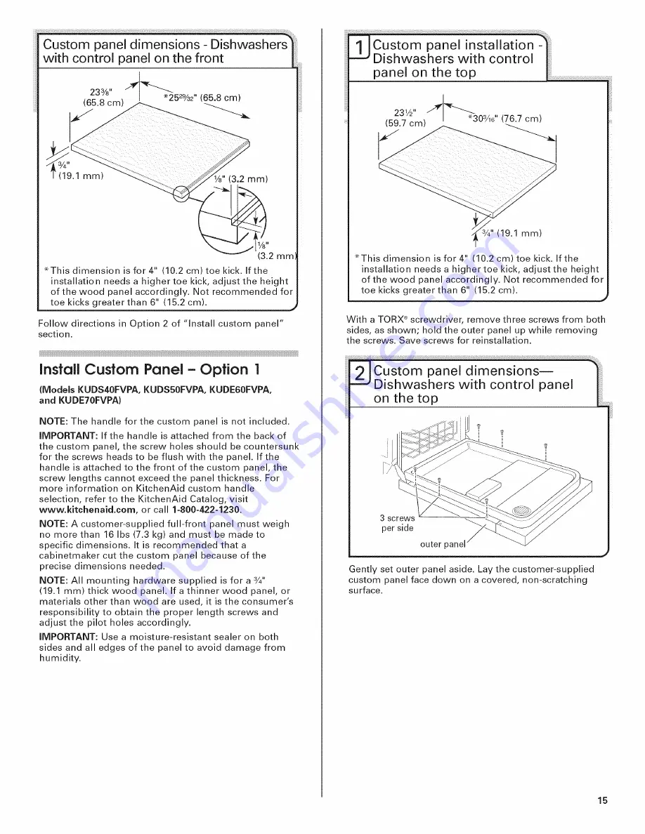 KitchenAid KUDE40FXSP0 Скачать руководство пользователя страница 15