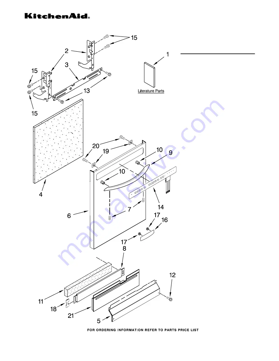 KitchenAid KUDE70CVSS0 Parts List Download Page 1