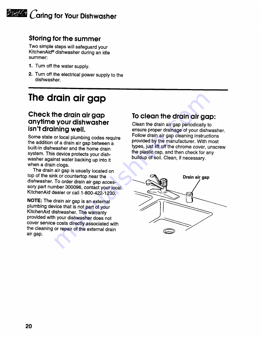 KitchenAid KUDG23HB Use & Care Manual Download Page 20