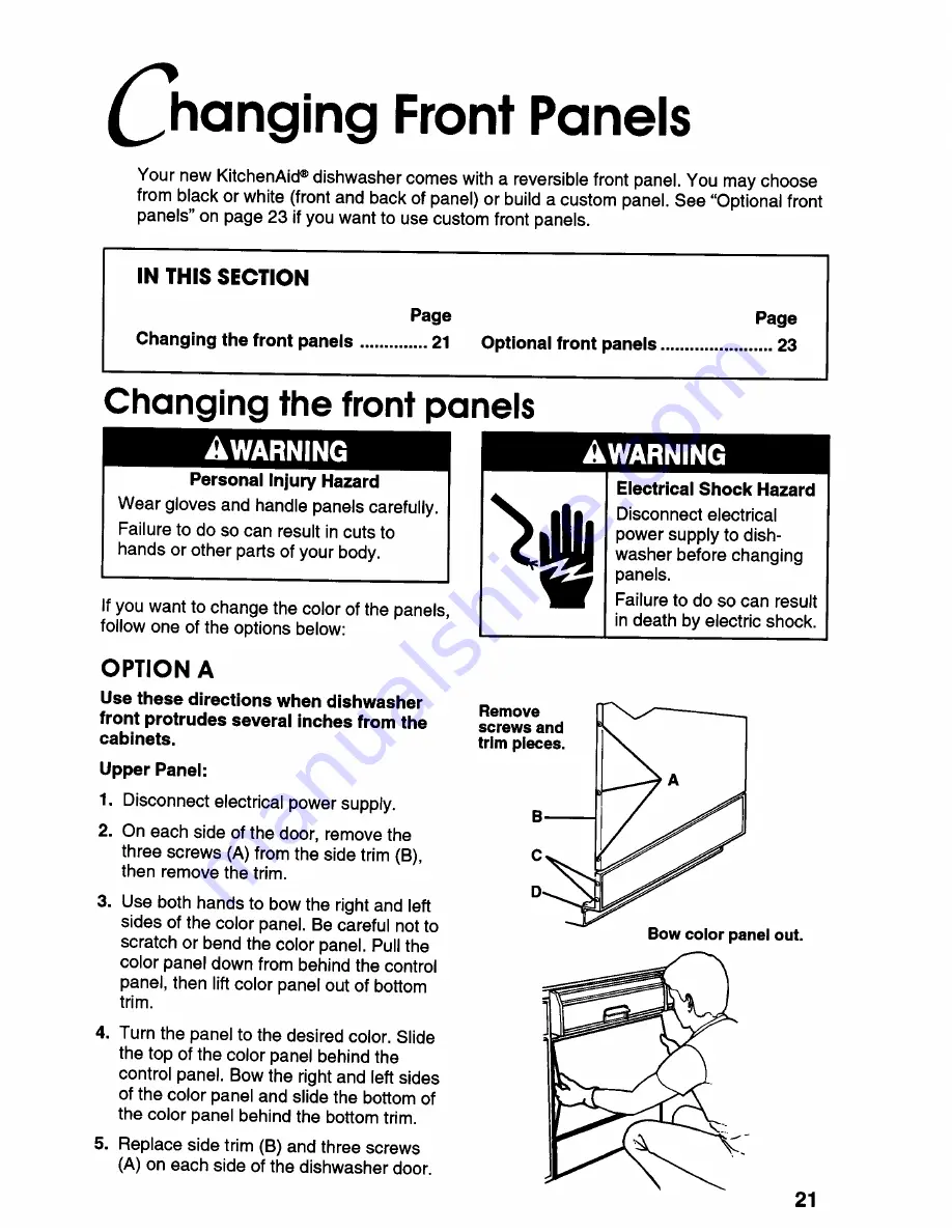 KitchenAid KUDG23HB Use & Care Manual Download Page 21