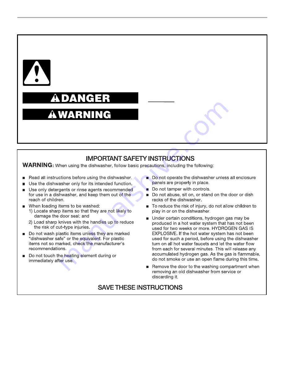 KitchenAid KUDI01FL Use And Care Manual Download Page 3