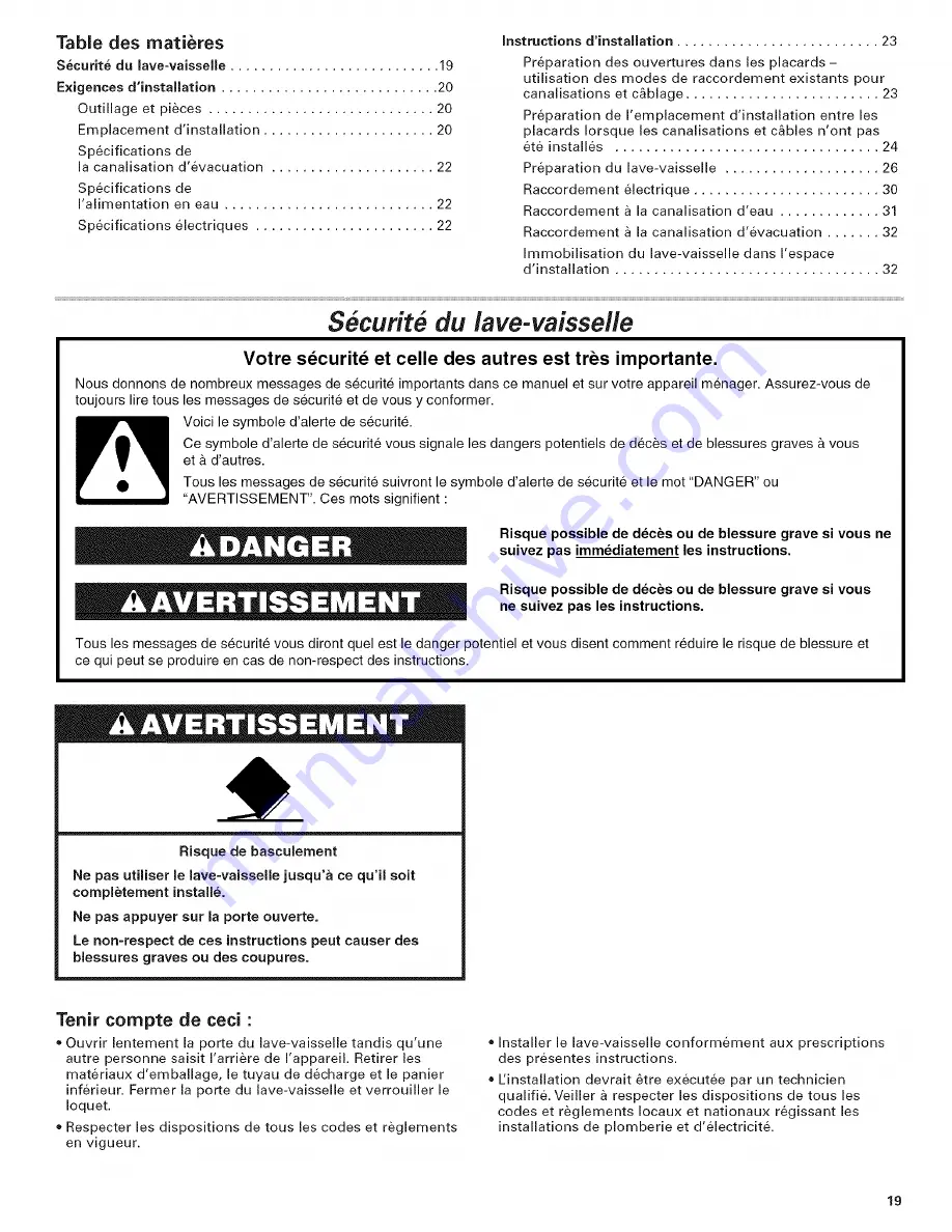 KitchenAid KUDI02FRBL1 Installation Instructions Manual Download Page 19