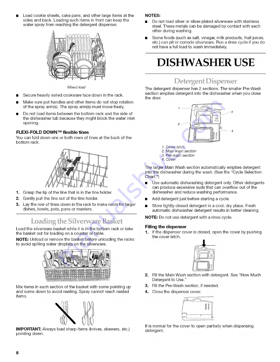 KitchenAid KUDK01TKBT0 Use & Care Manual Download Page 8