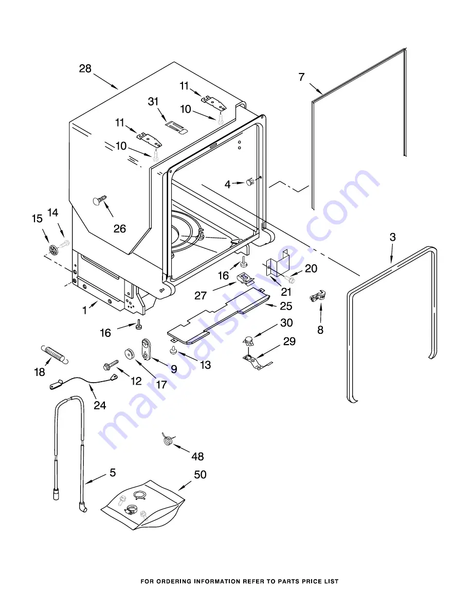 KitchenAid KUDP02IRBL2 Parts List Download Page 7