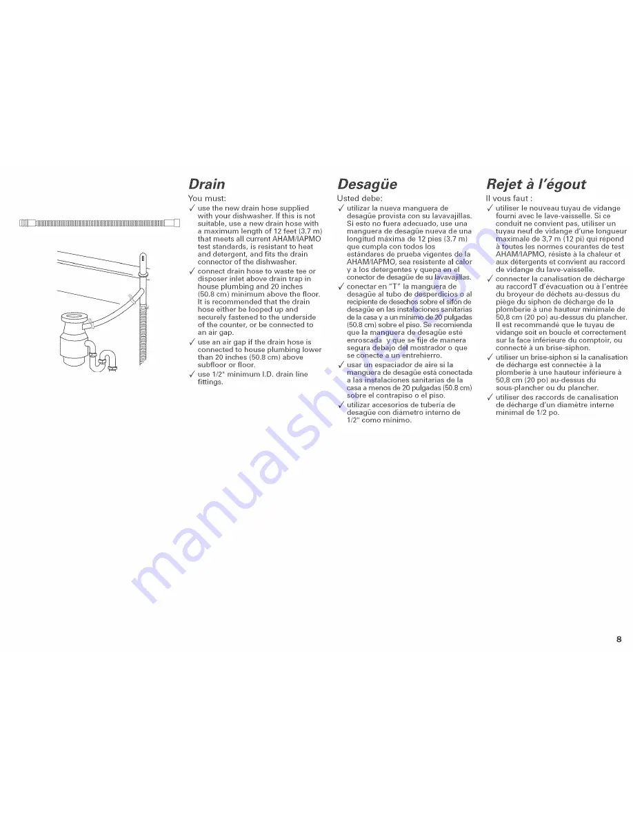 KitchenAid KUDS01D-SR Series Installation Instructions Manual Download Page 9