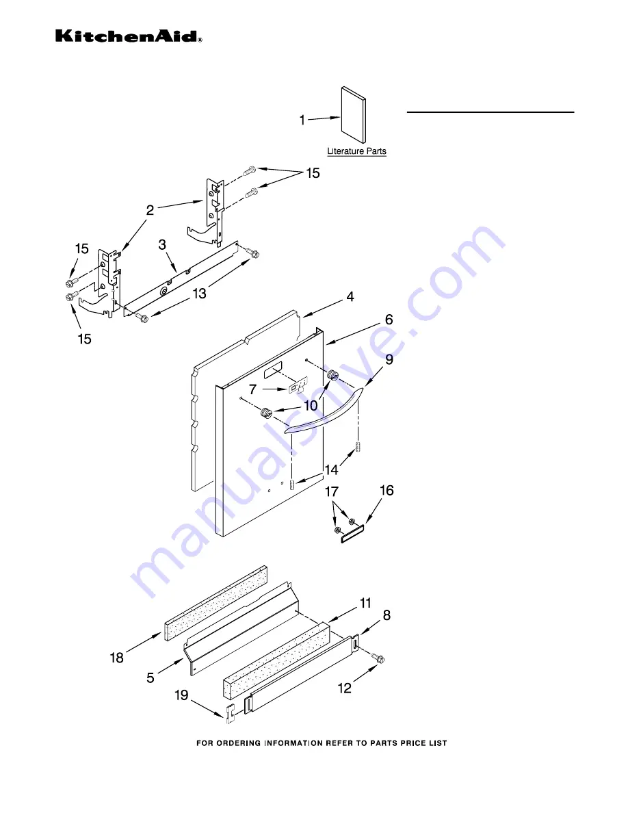 KitchenAid KUDS03STBL1 Parts List Download Page 1