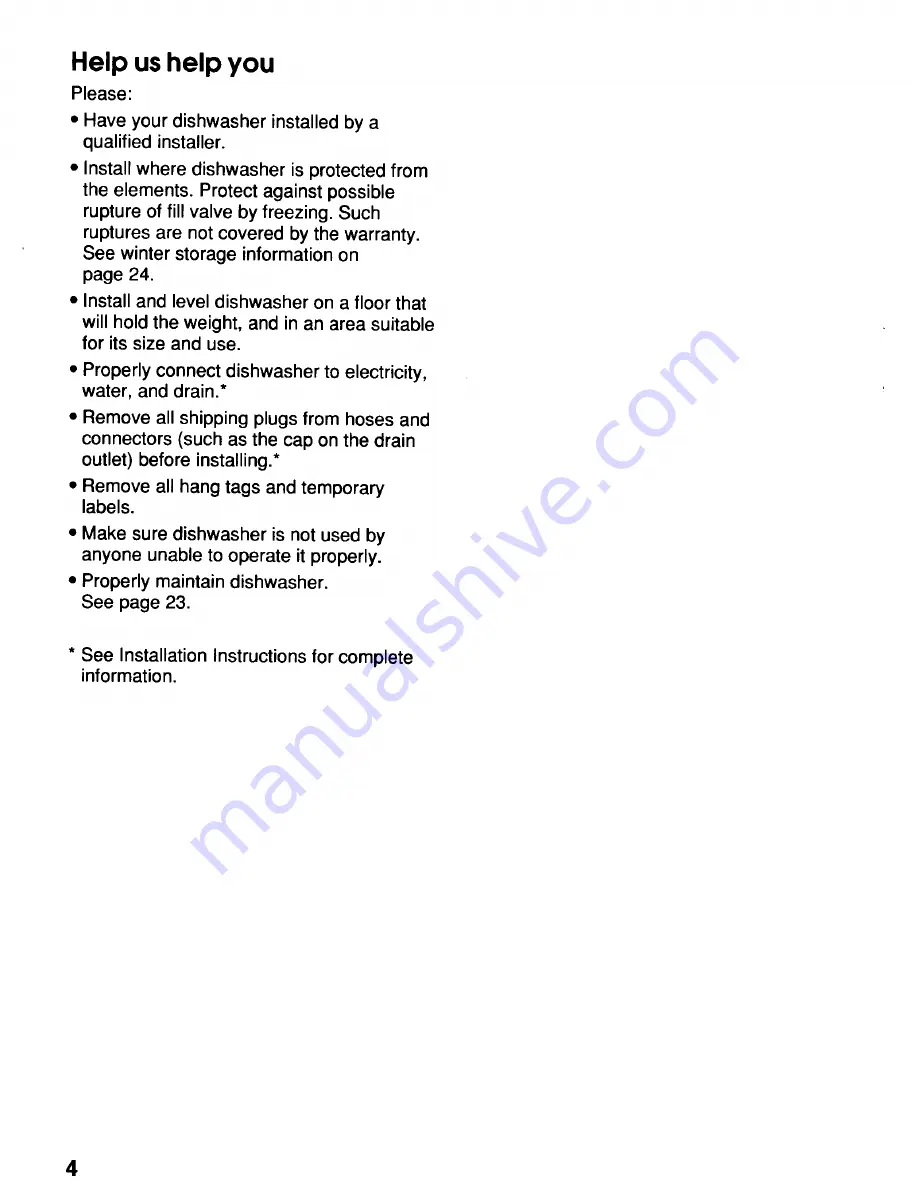 KitchenAid KUDS230B Use And Care Manual Download Page 4