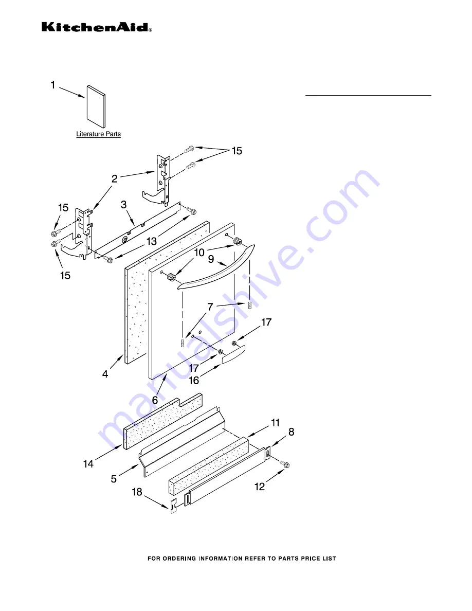 KitchenAid KUDT03FTBL - Dishwasher w/ 5 Cycles Arch II FINTG ProScrub Скачать руководство пользователя страница 1