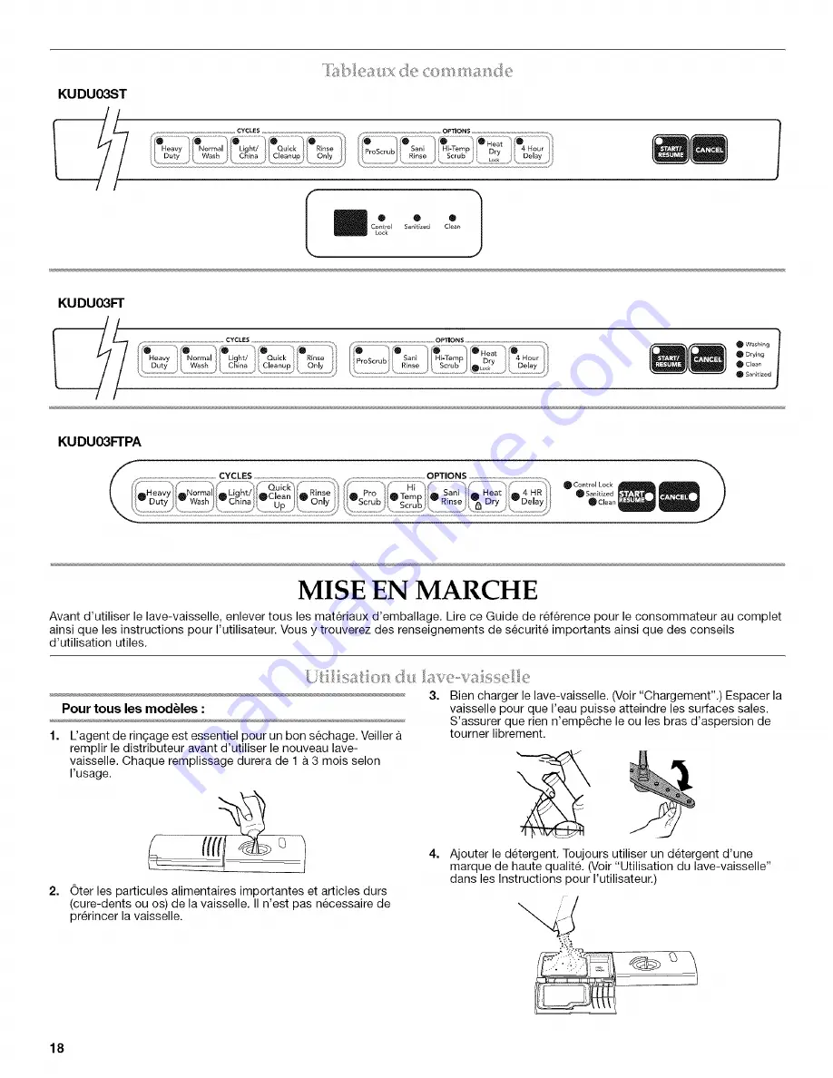 KitchenAid KUDU03FT Скачать руководство пользователя страница 18