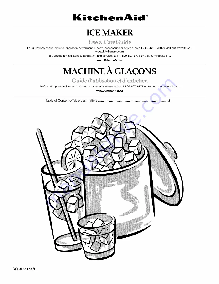 KitchenAid KUIC18NNTS2 Use & Care Manual Download Page 1