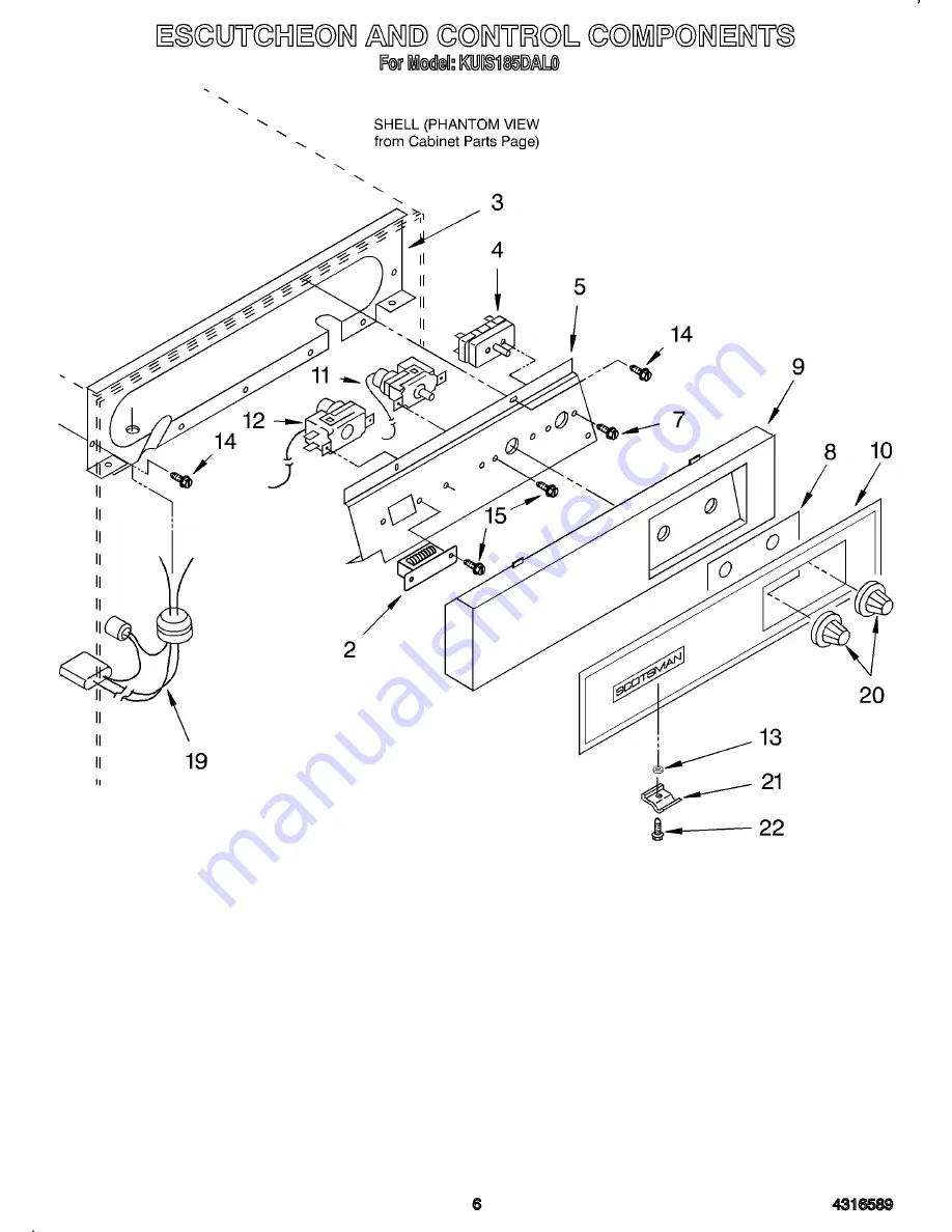 KitchenAid KUIS185DAL0 Parts List Download Page 8