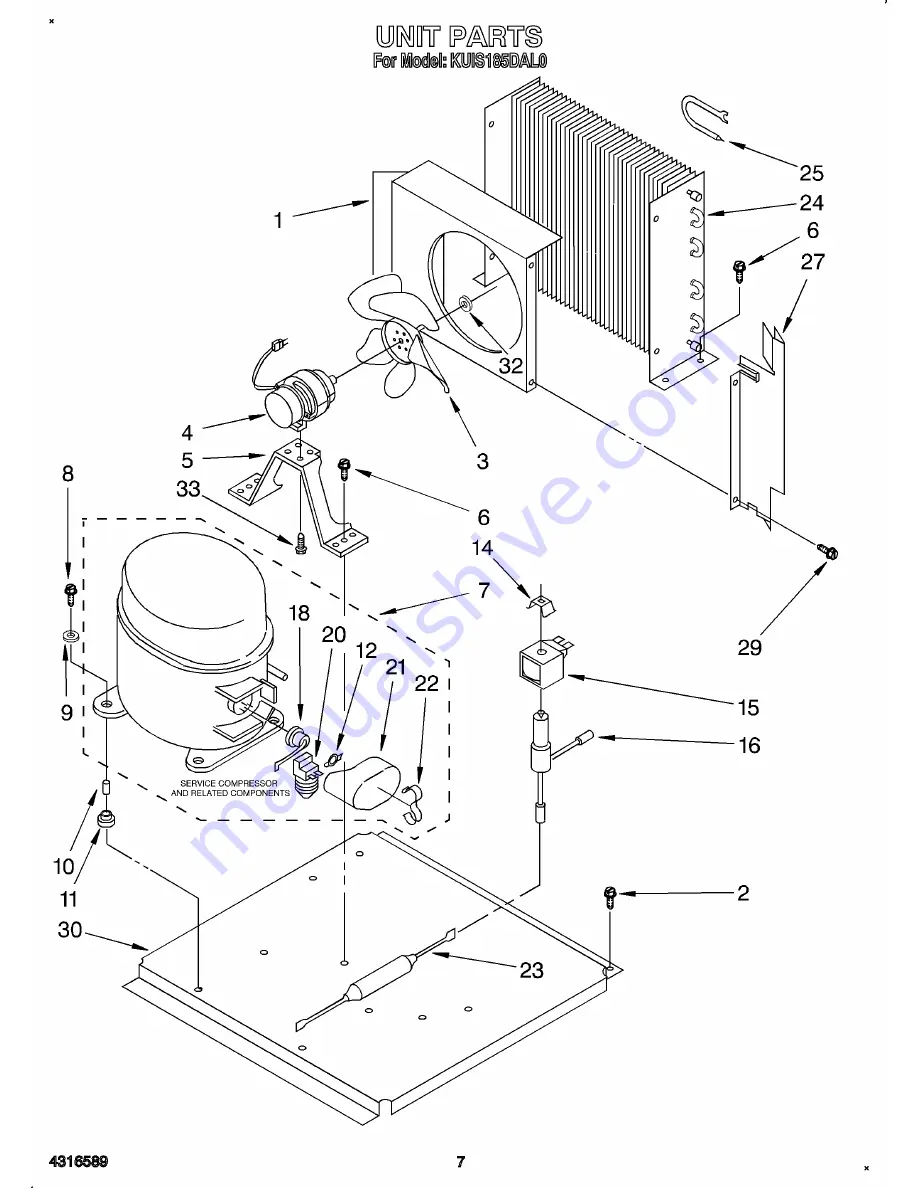 KitchenAid KUIS185DAL0 Parts List Download Page 10