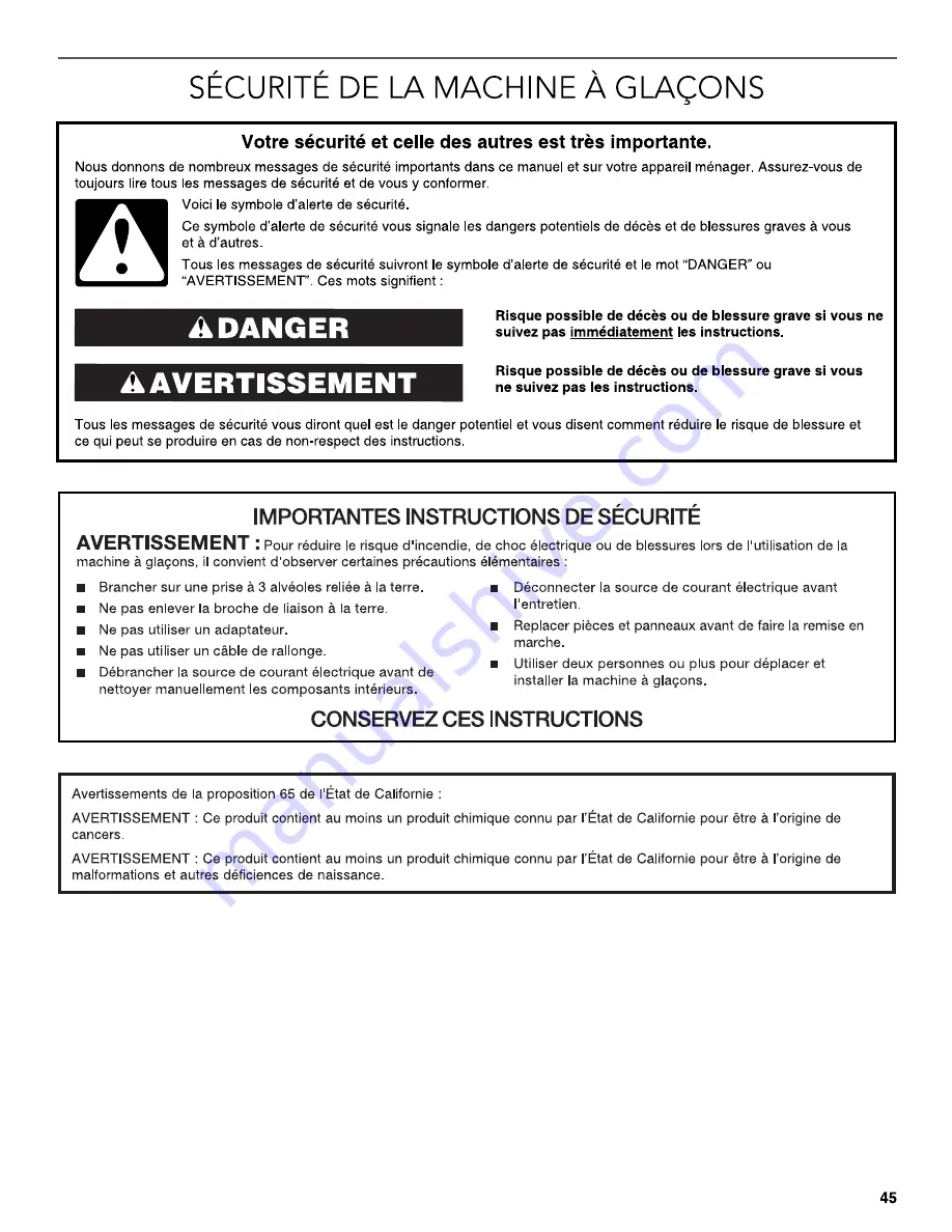 KitchenAid KUIX305EBL Use & Care Manual Download Page 45