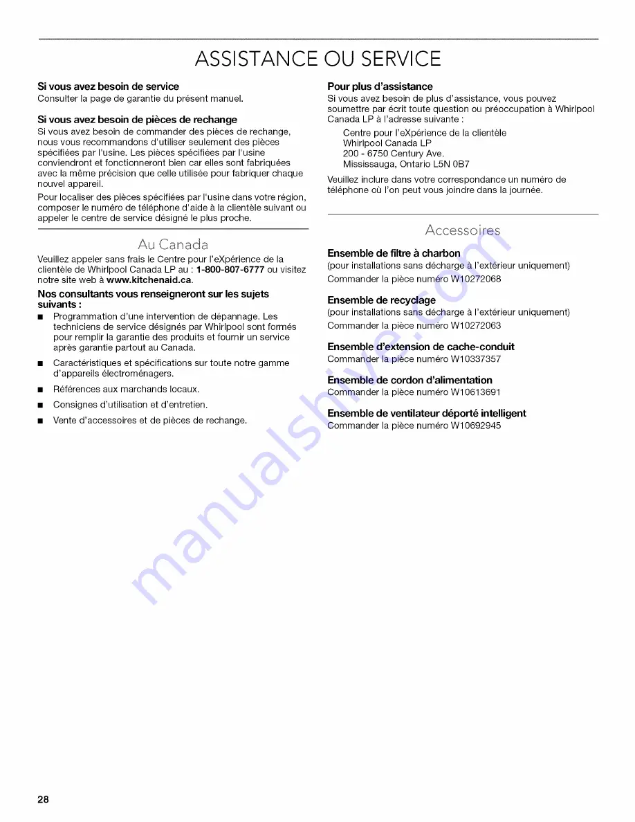 KitchenAid KVWB400DSS0 Installation Instructions And Use & Care Manual Download Page 28