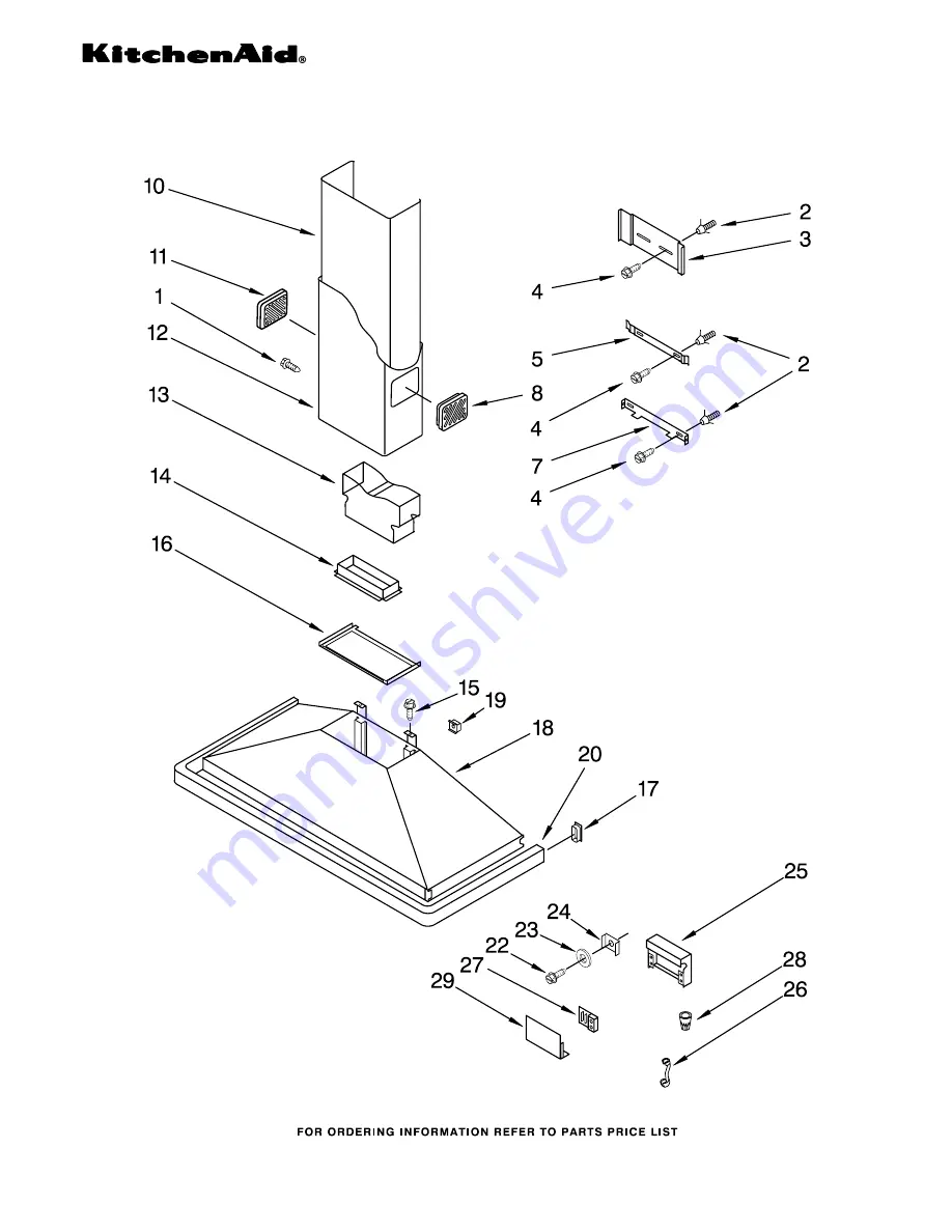 KitchenAid KWCU205HBT0 Parts List Download Page 1