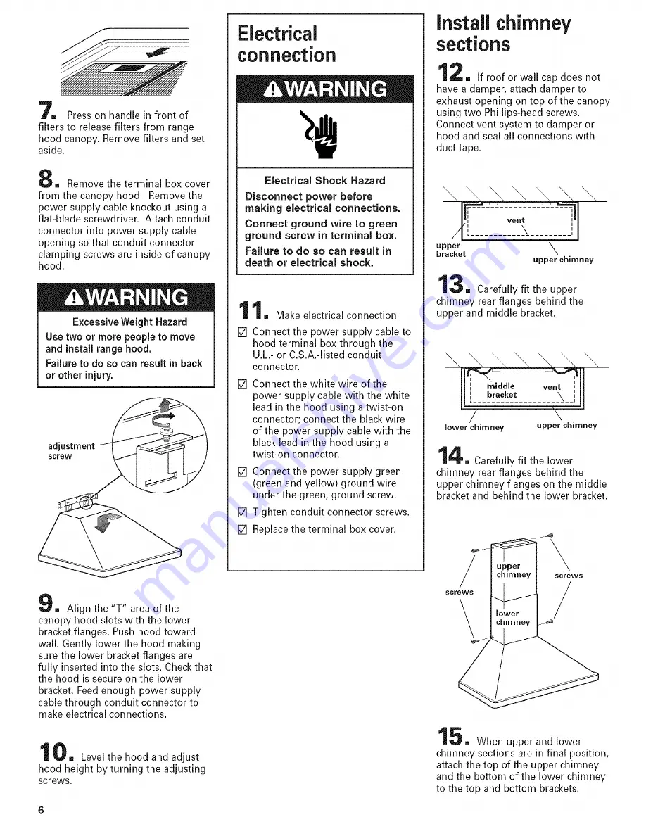 KitchenAid KWCU205HBT1 Installation Instructions And Use And Care Manual Download Page 6