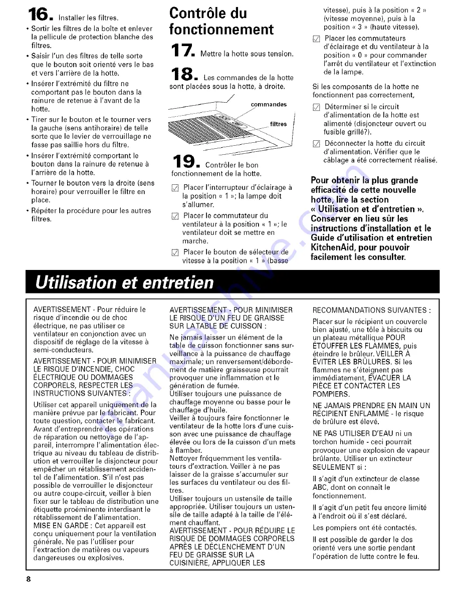 KitchenAid KWCU360JSS0 Installation Instructions And Use And Care Manual Download Page 20