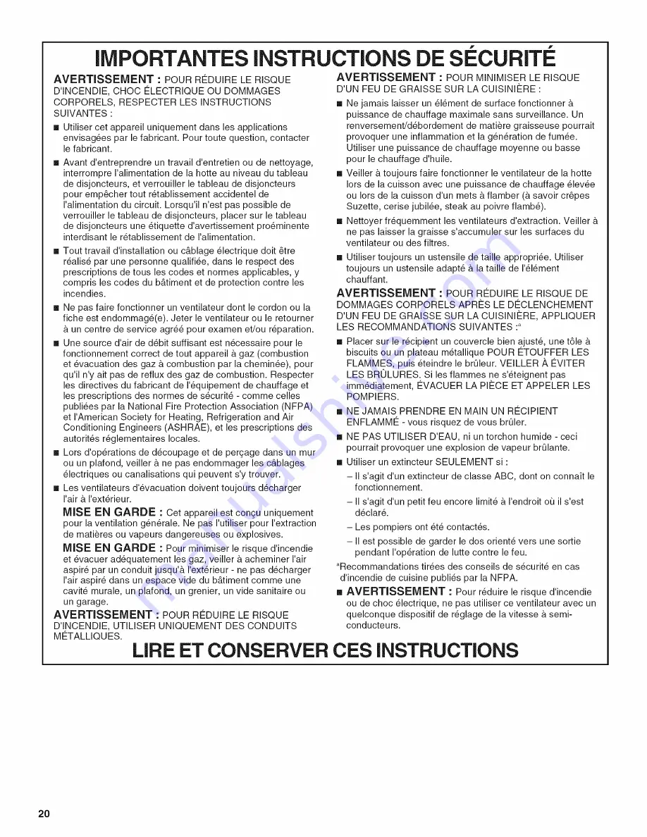 KitchenAid KXU4230YSS0 Installation Instructions And Use & Care Manual Download Page 20