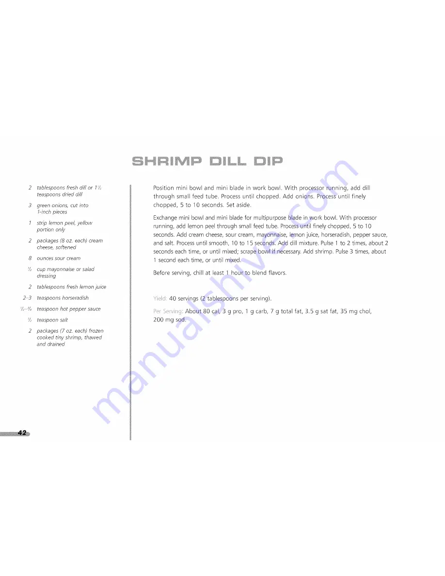 KitchenAid PRO LINE KPFP850 series Use And Care Manual Download Page 42