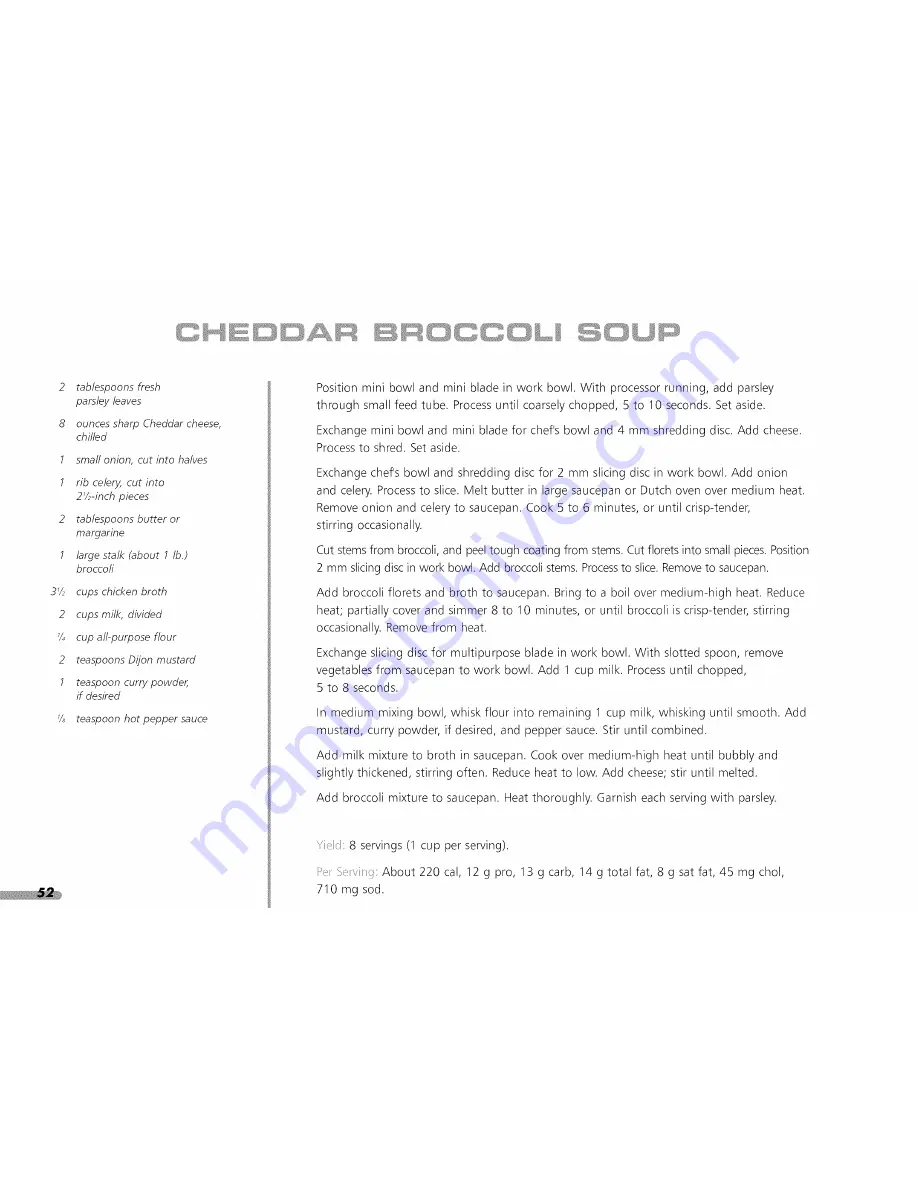 KitchenAid PRO LINE KPFP850 series Use And Care Manual Download Page 52