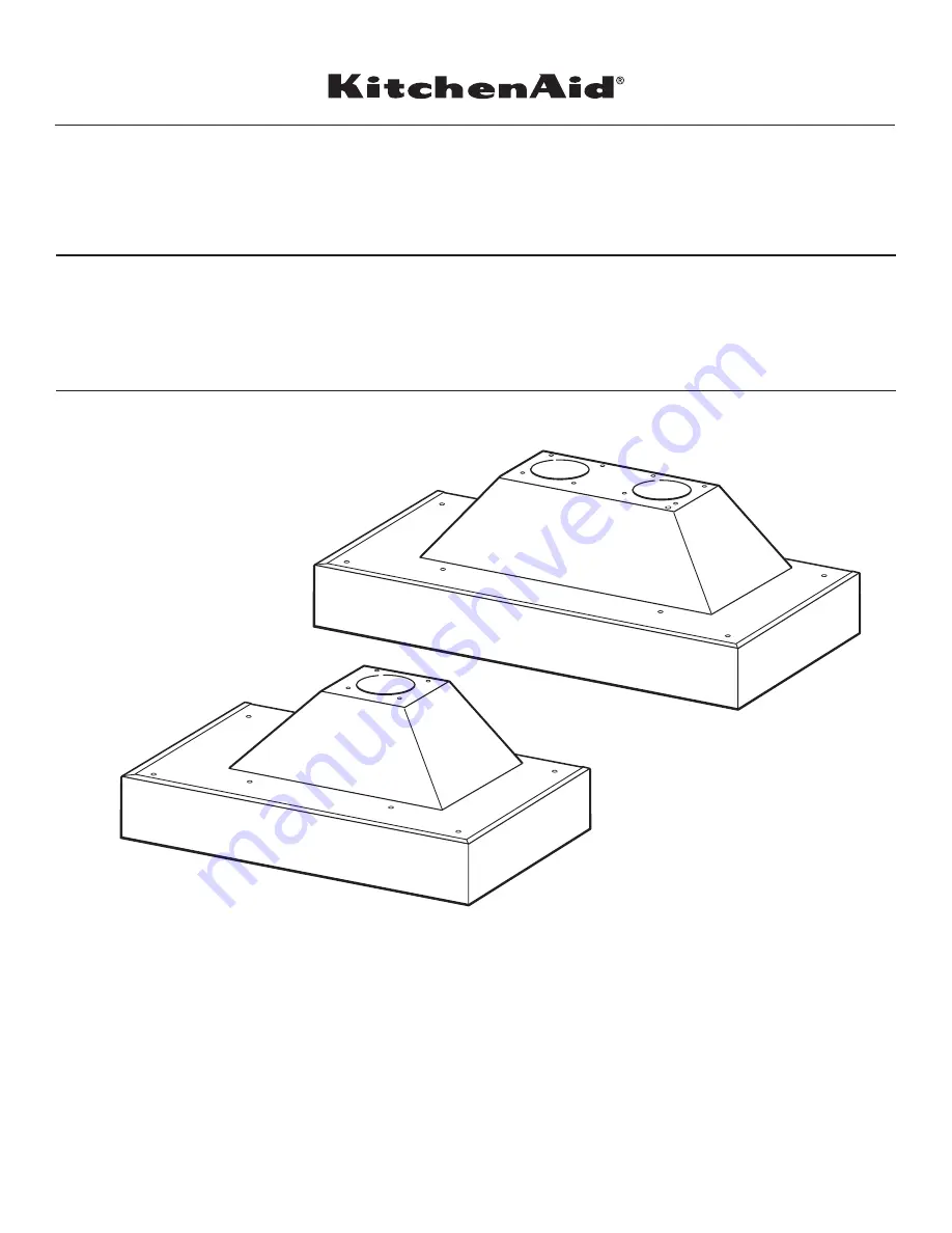 KitchenAid RANGE HOOD LINER with INTERNAL BLOWER Installation And Use Instructions Manual Download Page 1