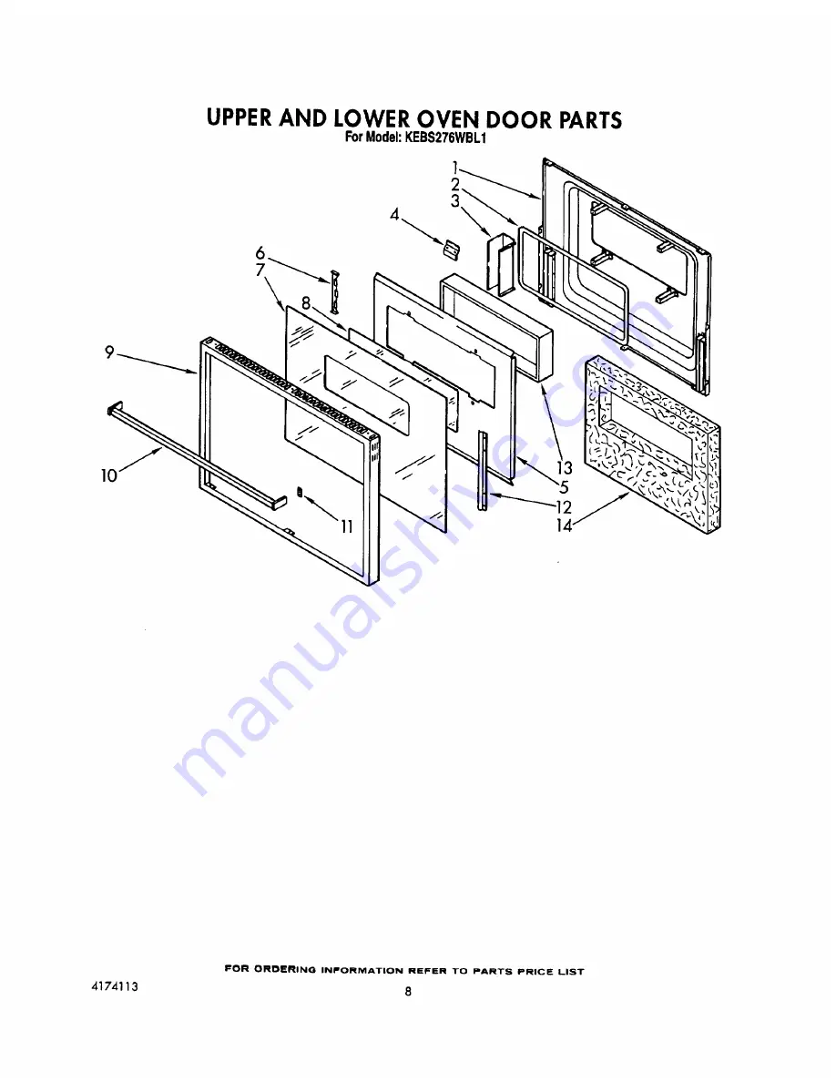 KitchenAid Superba KEBS276WBL1 Parts List Download Page 10