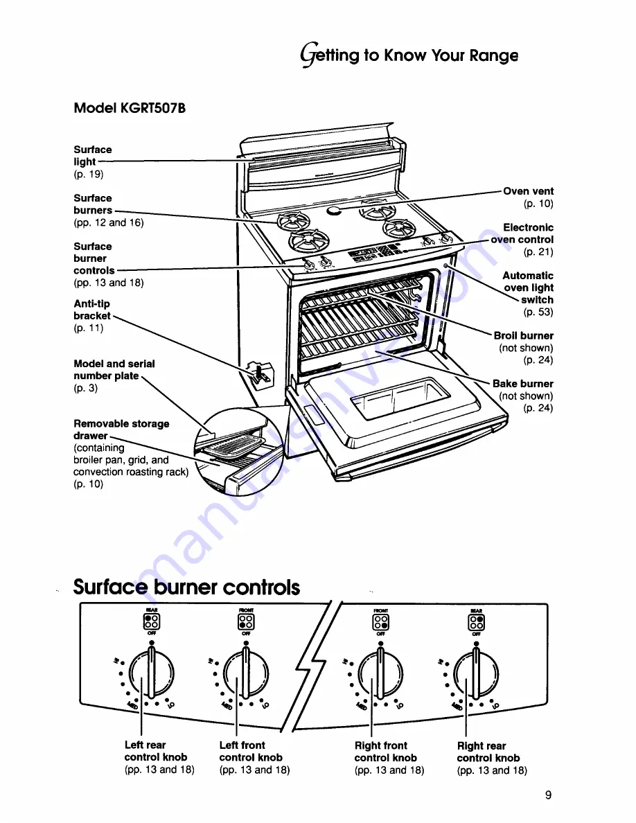 KitchenAid Thermal-Convection KGRT507B Use And Care Manual Download Page 9