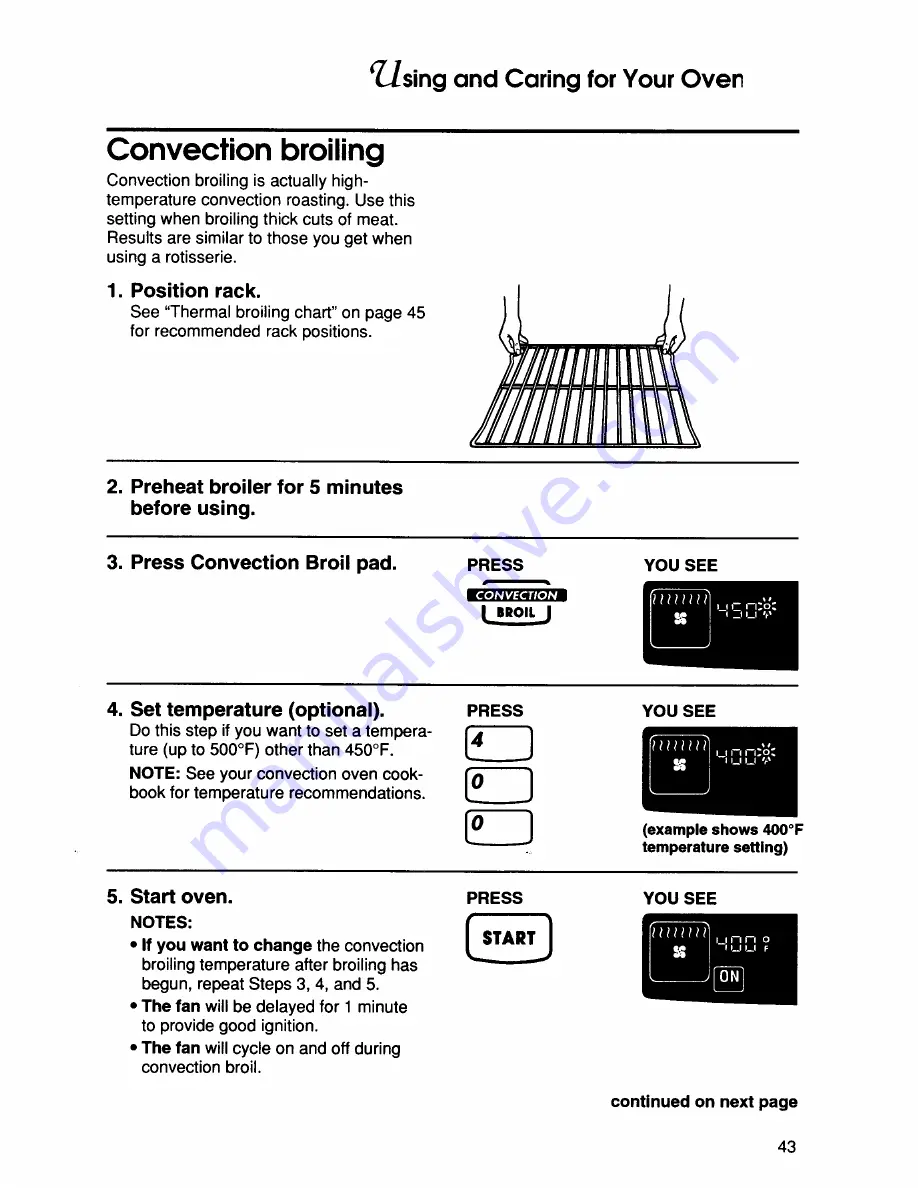 KitchenAid Thermal-Convection KGRT507B Use And Care Manual Download Page 43