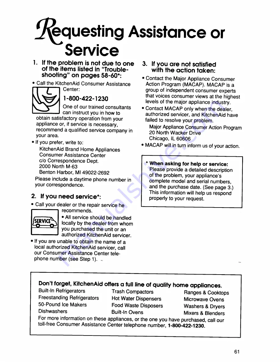 KitchenAid Thermal-Convection KGRT507B Use And Care Manual Download Page 61