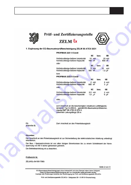 Knick Stratos PROFIBUS 2222X CondI User Manual Download Page 53