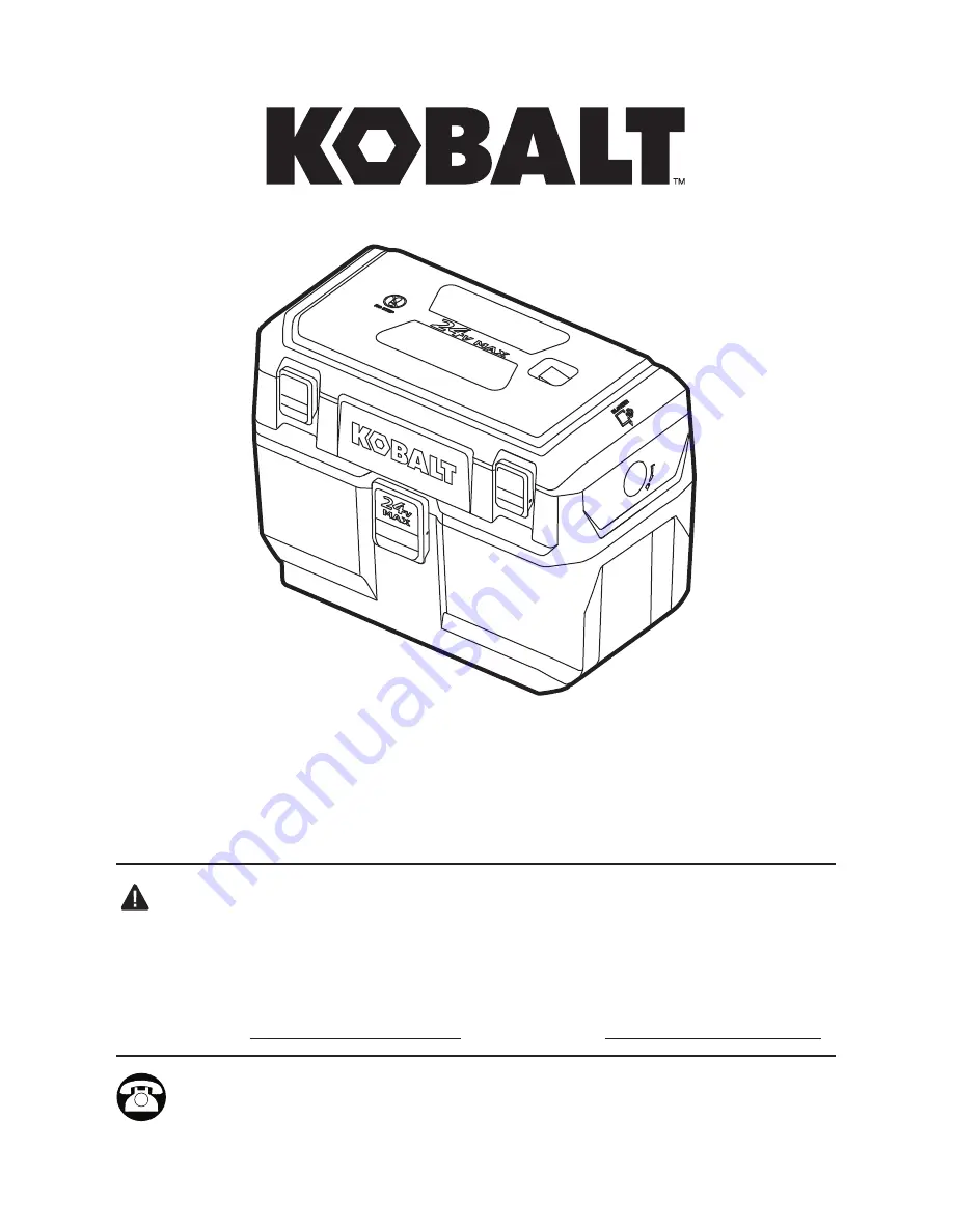 Kobalt KWDV 0124B-03 Operator'S Manual Download Page 15