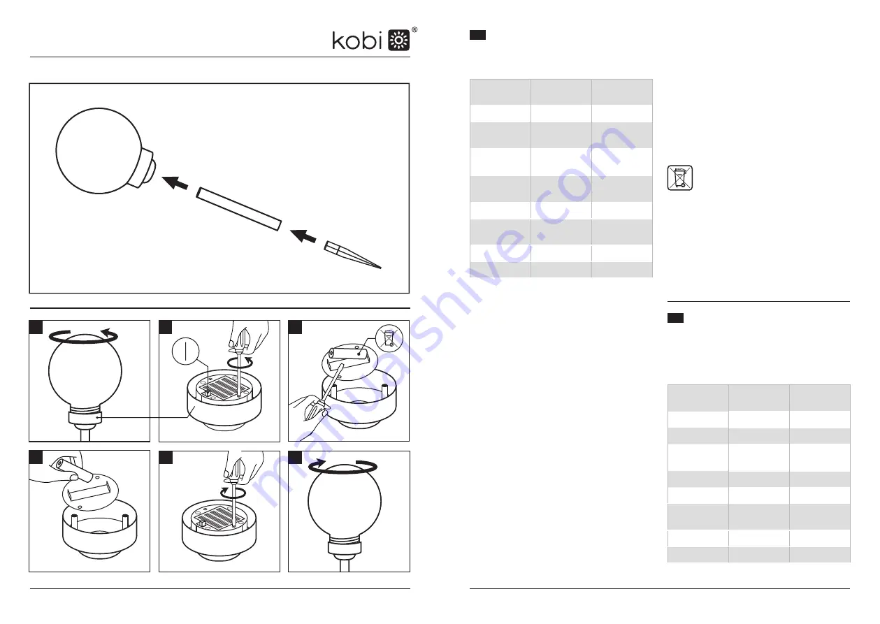 kobi SOLAR LED SOLIS 15CM Quick Start Manual Download Page 1