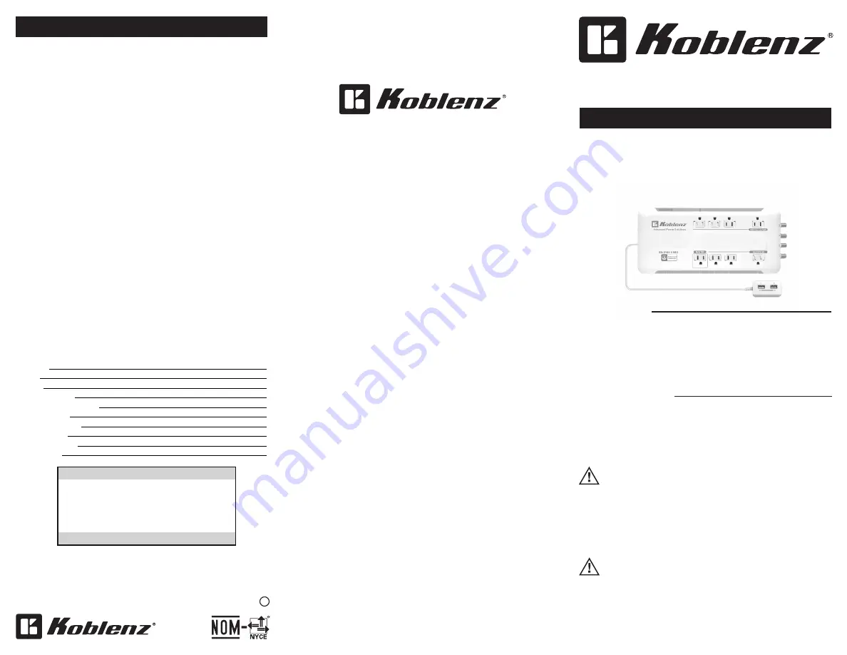 Koblenz SS-2160 USBX Operating Instructions Download Page 1