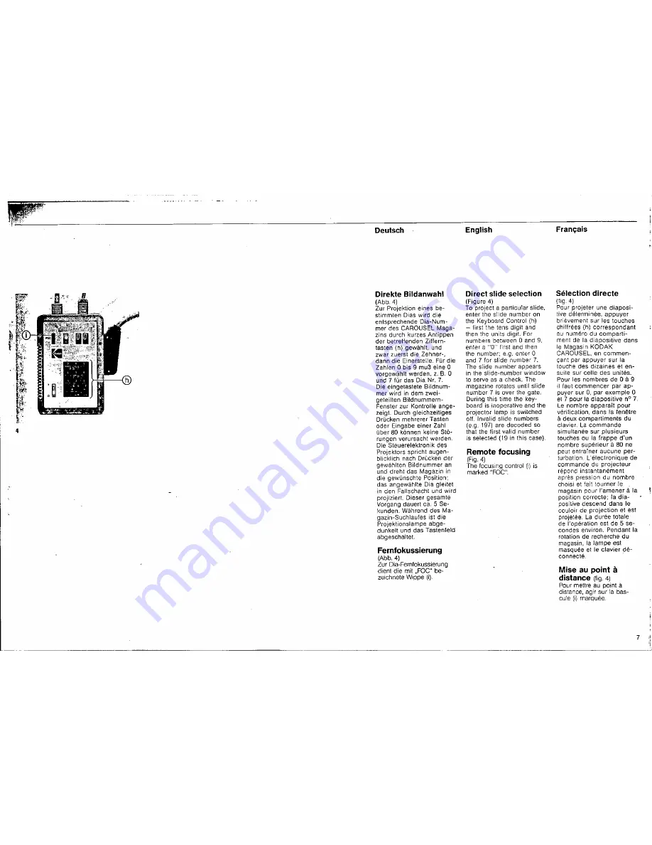 Kodak Carousel S-RA2000 Instruction Manual Download Page 6