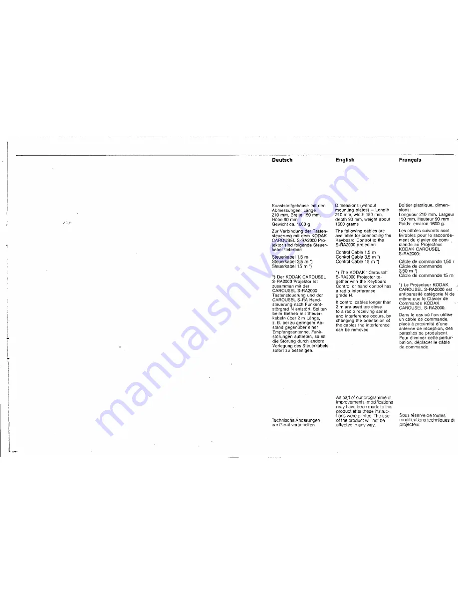 Kodak Carousel S-RA2000 Instruction Manual Download Page 10