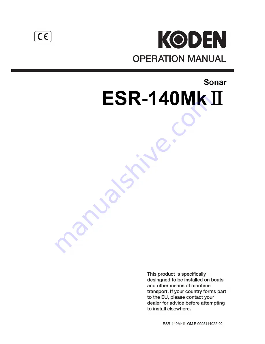 Koden ESR-140Mk II Скачать руководство пользователя страница 1